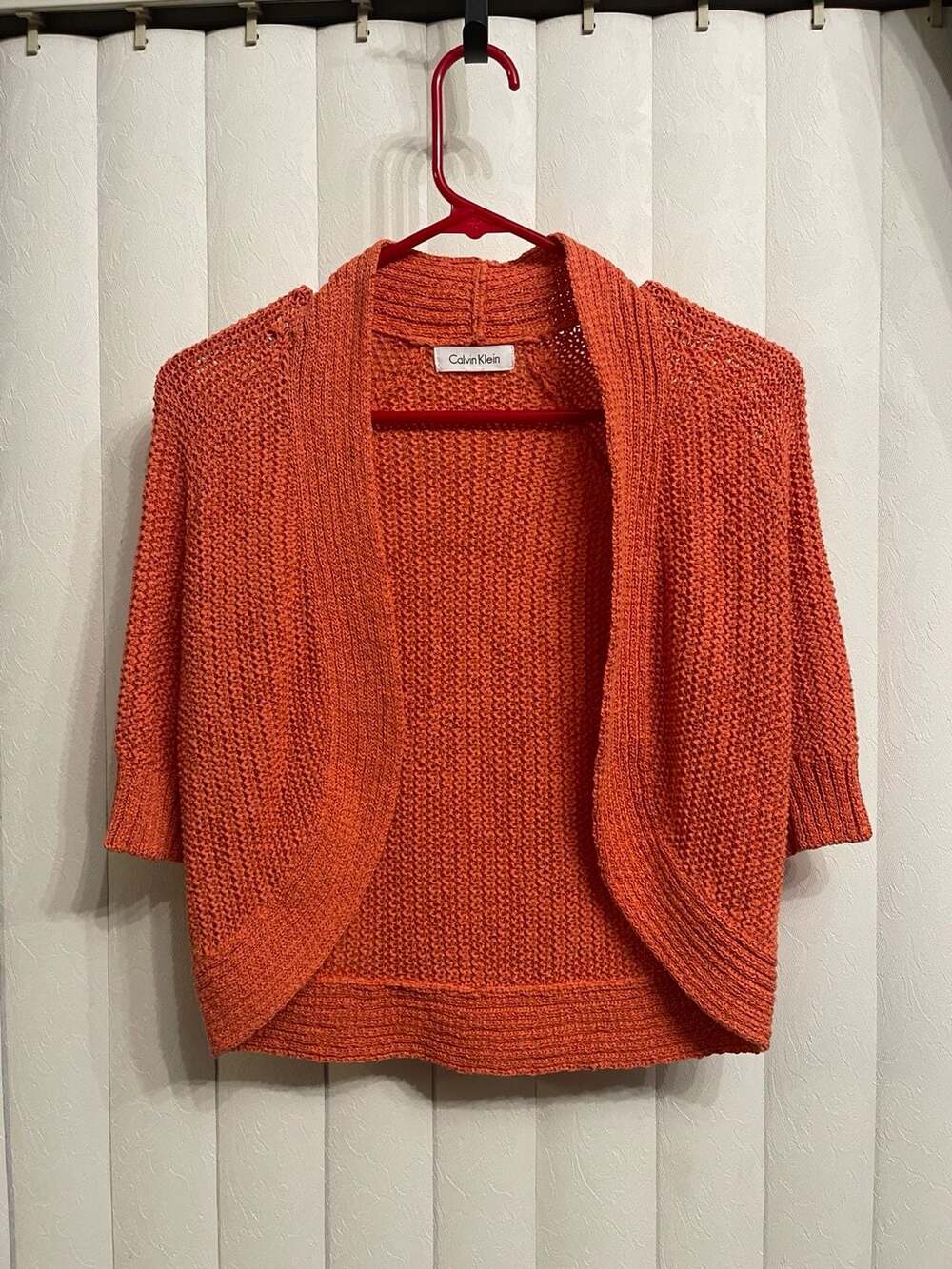Calvin Klein Shrug Orange Knit Cardigan